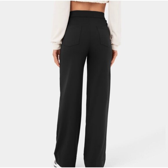 HALARA Black Straight Leg Pants with Elastic Waistband - Picture 2 of 11